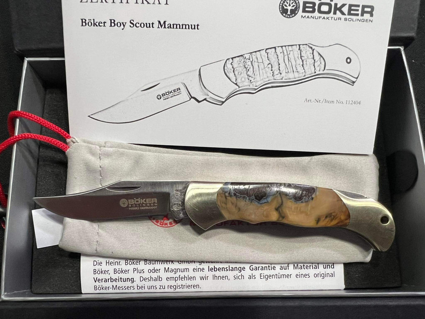 Navaja Boker Boy Scout, Cachas de Diente de Mamut